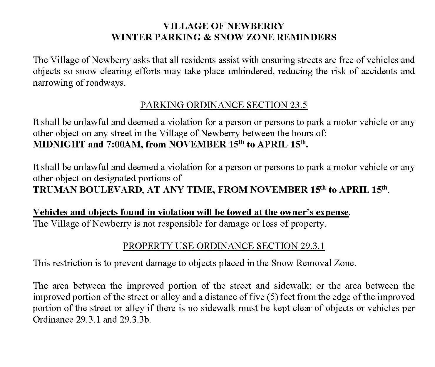 Winter parking and snow zone reminders for 2022 - Copy